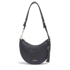 Hobo Bag Media Donna LIU JO stampa Bottalata Nera con Charm
