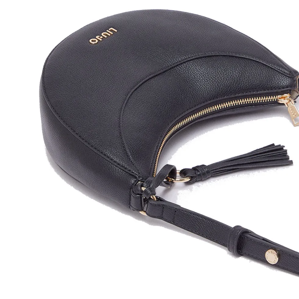 Hobo Bag Media Donna LIU JO stampa Bottalata Nera con Charm