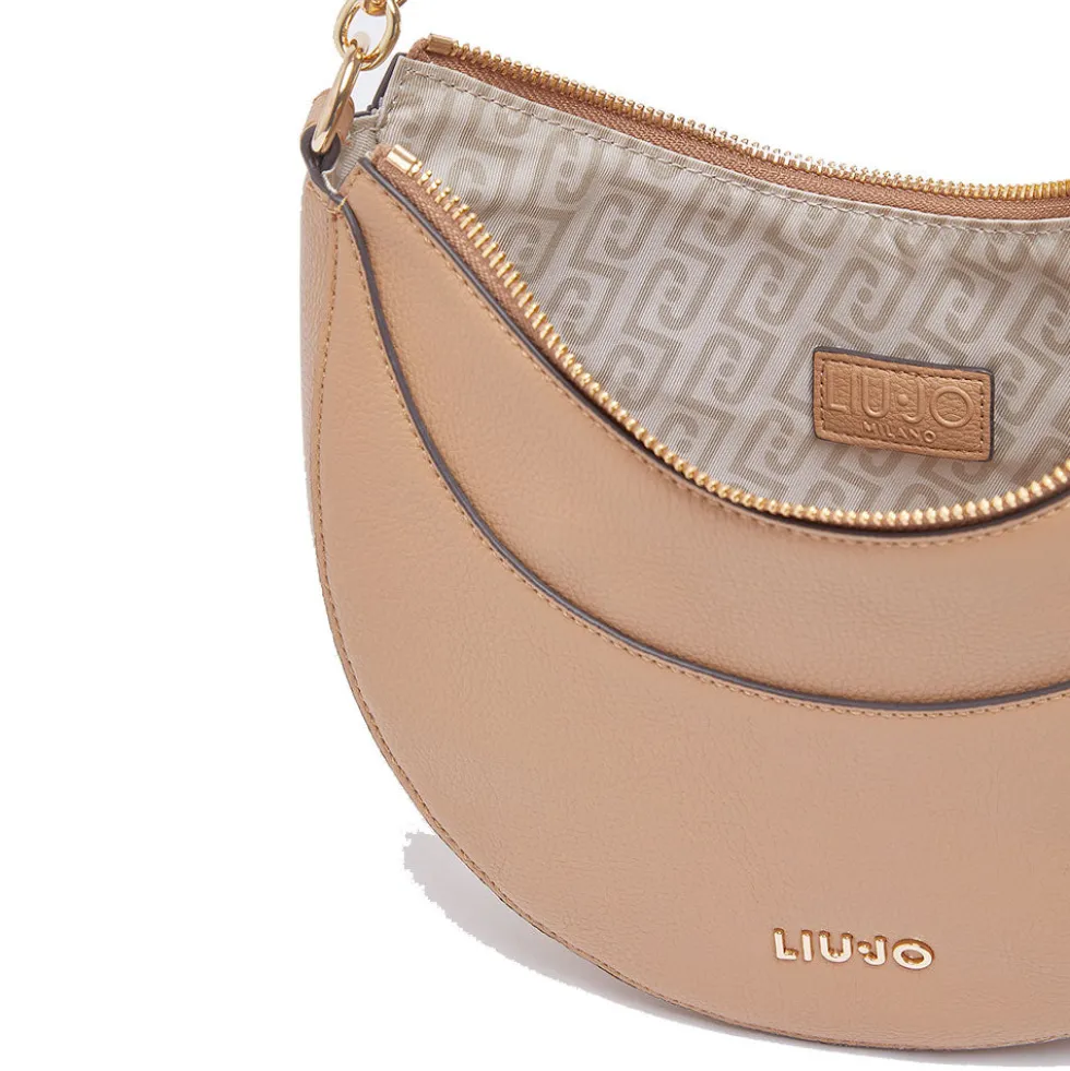 Hobo Bag Media Donna LIU JO stampa Bottalata color Cammello con Charm