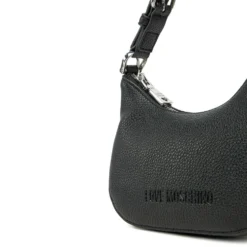Hobo Bag Mini LOVE MOSCHINO linea Giant Logo colore Nero e Nikel