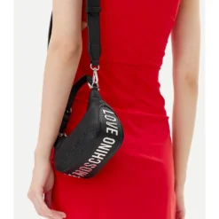 Hobo Bag Mini LOVE MOSCHINO linea Giant Logo colore Nero e Nikel