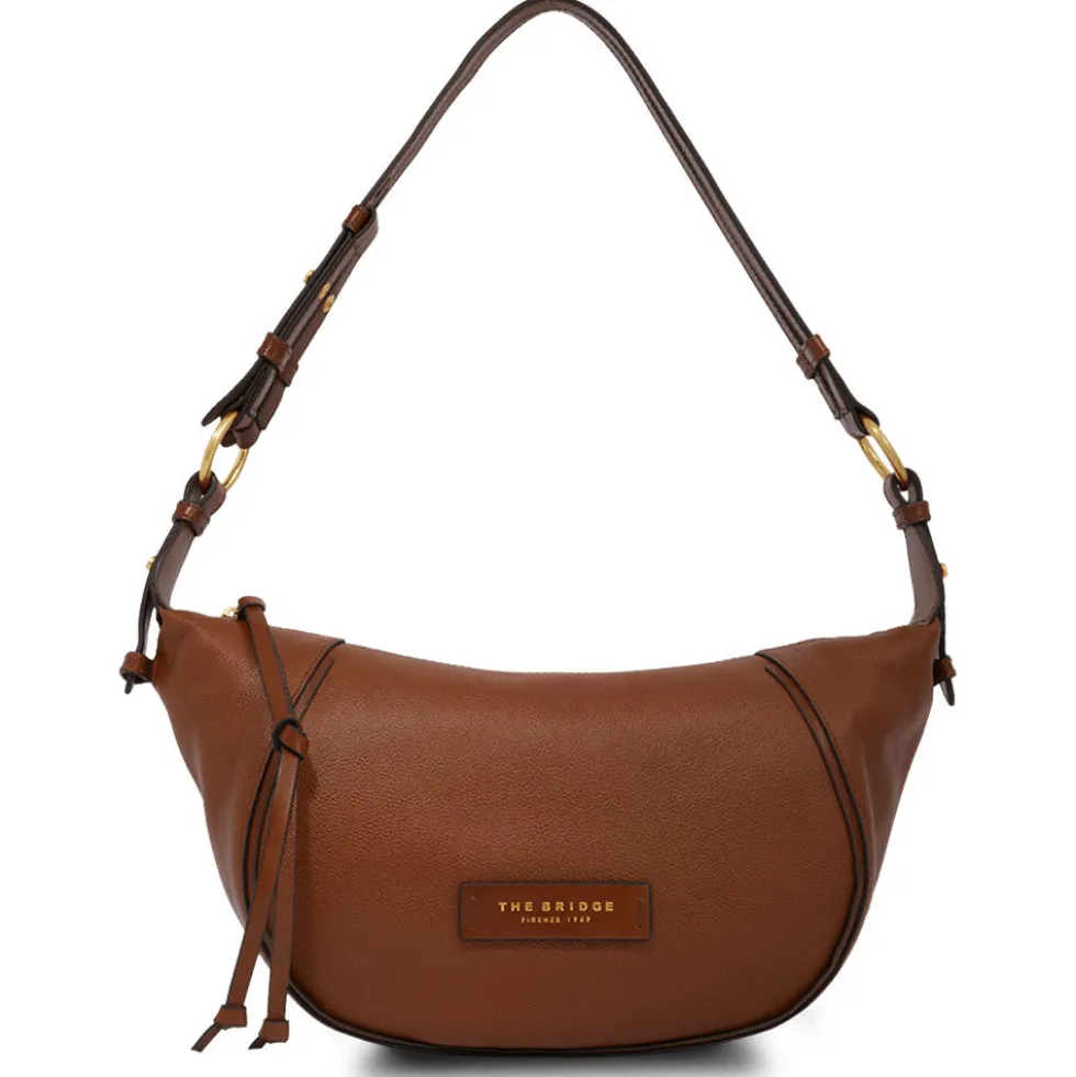Hobo Bag Small Donna THE BRIDGE linea Domitilla in Pelle Marrone