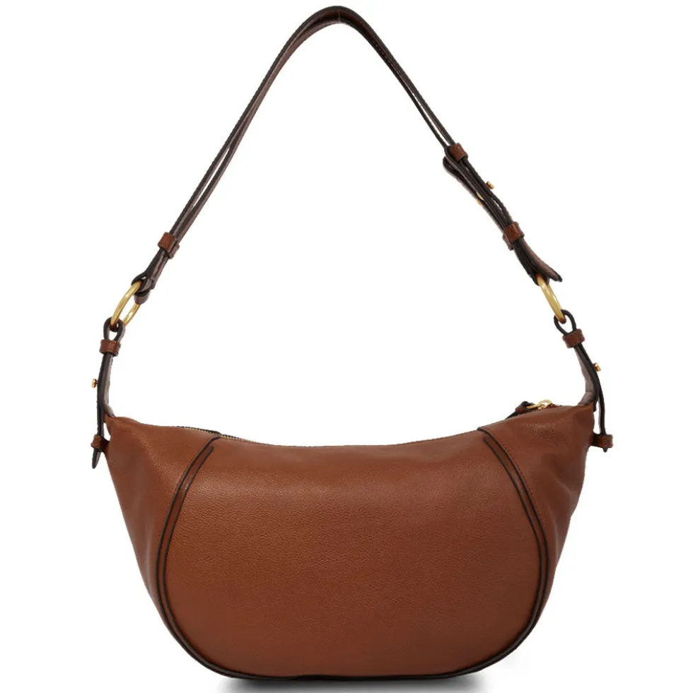 Hobo Bag Small Donna THE BRIDGE linea Domitilla in Pelle Marrone