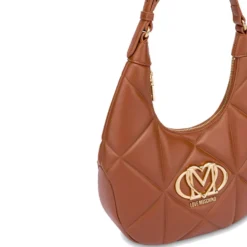 Hobo Bag Trapuntata LOVE MOSCHINO linea Embossed color Castagna