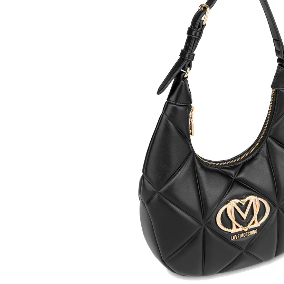Hobo Bag Trapuntata LOVE MOSCHINO linea Embossed Nera