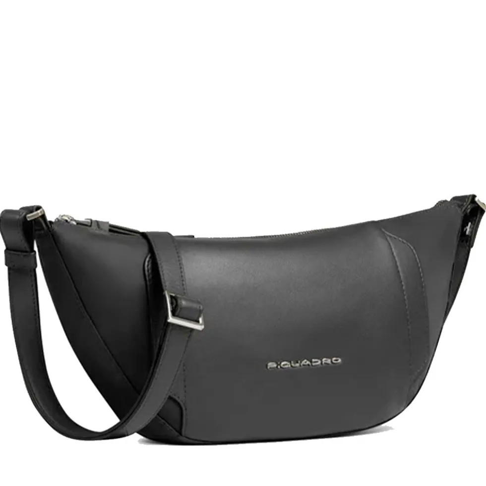 Marsupio Donna PIQUADRO in Pelle e Tessuto Nero Linea Circle - CA6955W92T