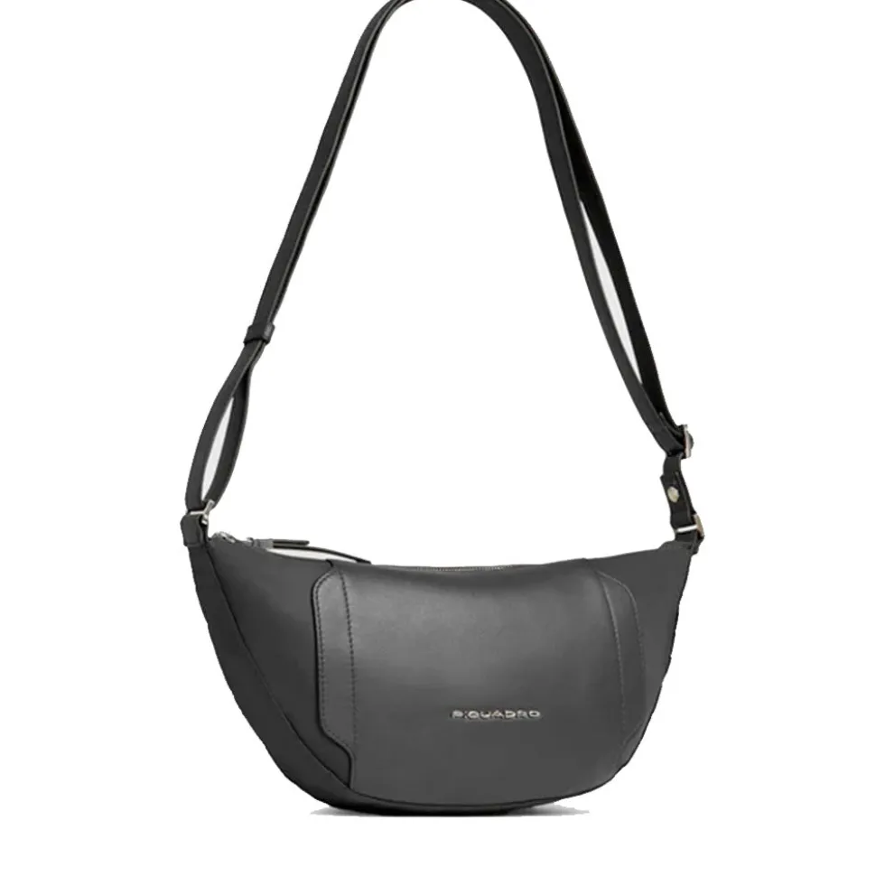 Marsupio Donna PIQUADRO in Pelle e Tessuto Nero Linea Circle - CA6955W92T
