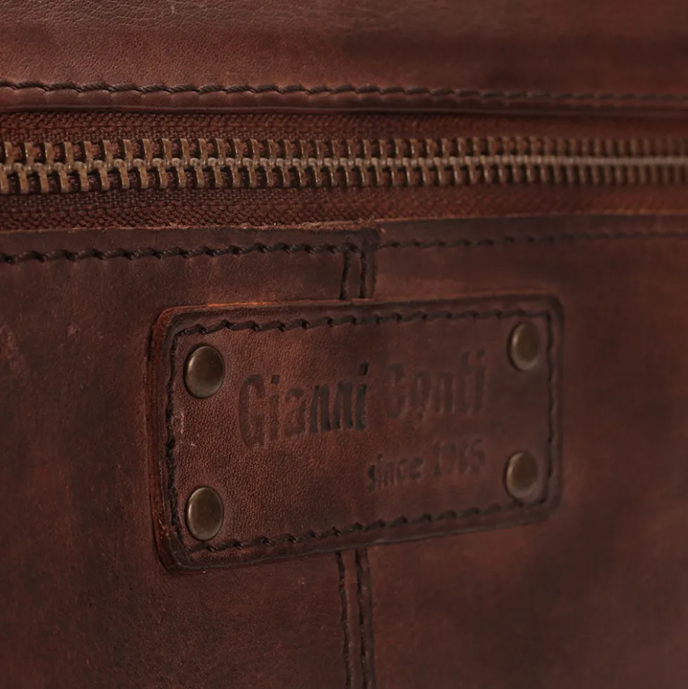 Messenger Uomo con Zip GIANNI CONTI in Pelle Marrone