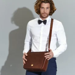 Messenger Uomo THE BRIDGE in Pelle Marrone linea Story