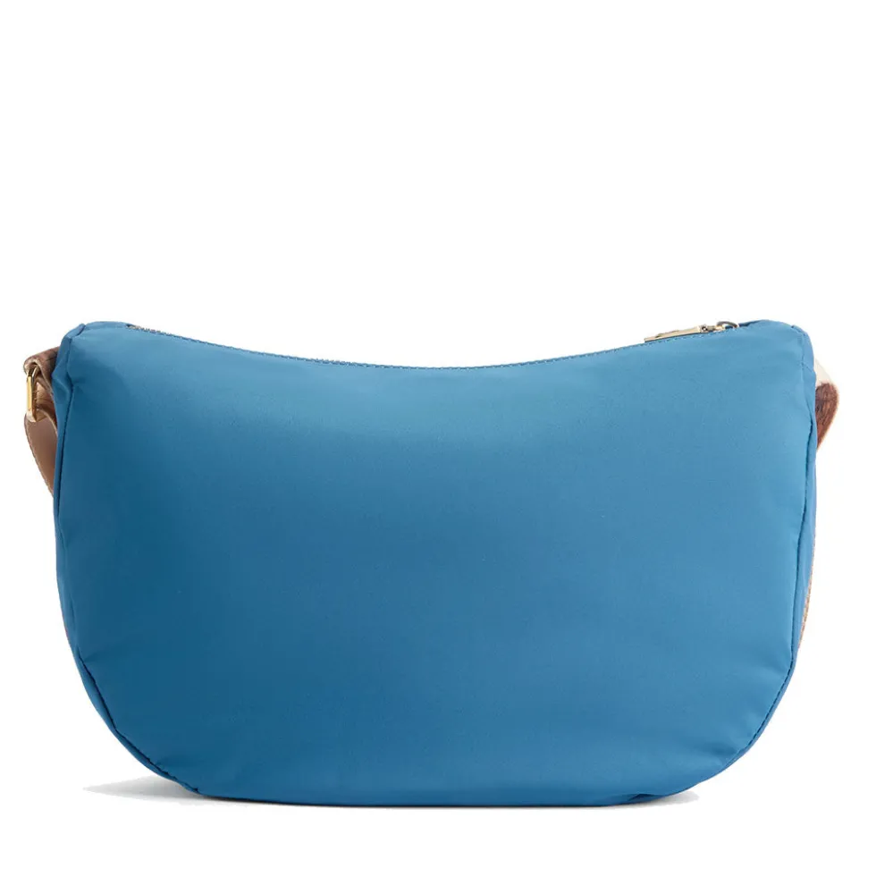 Mezzaluna Grande a Tracolla 1A Classe Alviero Martini linea Breeze Nylon Blu Pacifico LB84