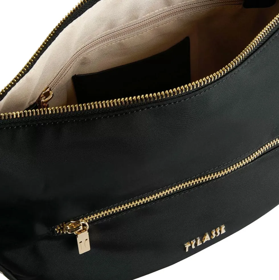 Mezzaluna Grande a Tracolla 1A Classe Alviero Martini linea Breeze Nylon Nero LB84