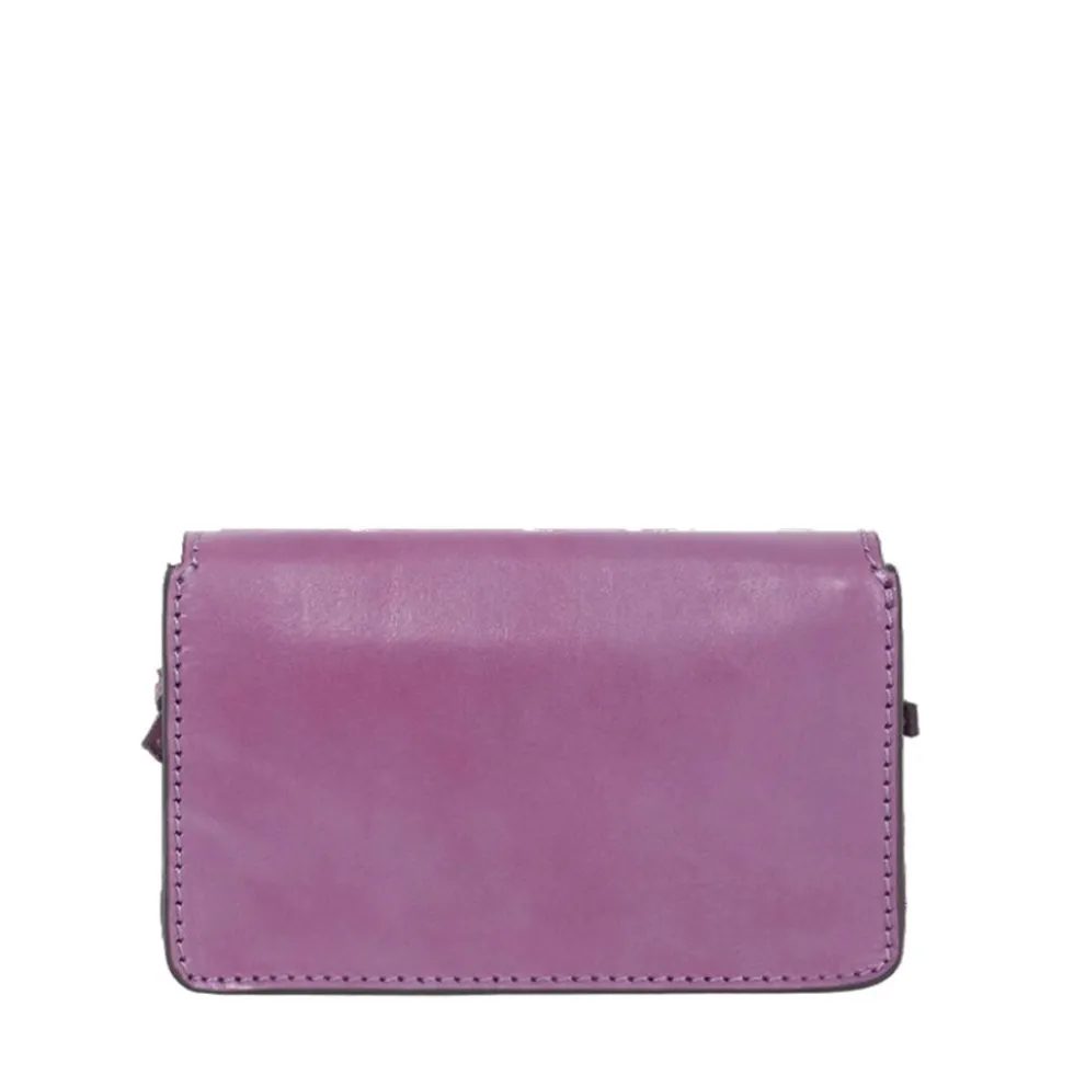 Mini Bag a Tracolla THE BRIDGE in Pelle color Malva linea Lucrezia