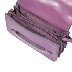 Mini Bag a Tracolla THE BRIDGE in Pelle color Malva linea Lucrezia