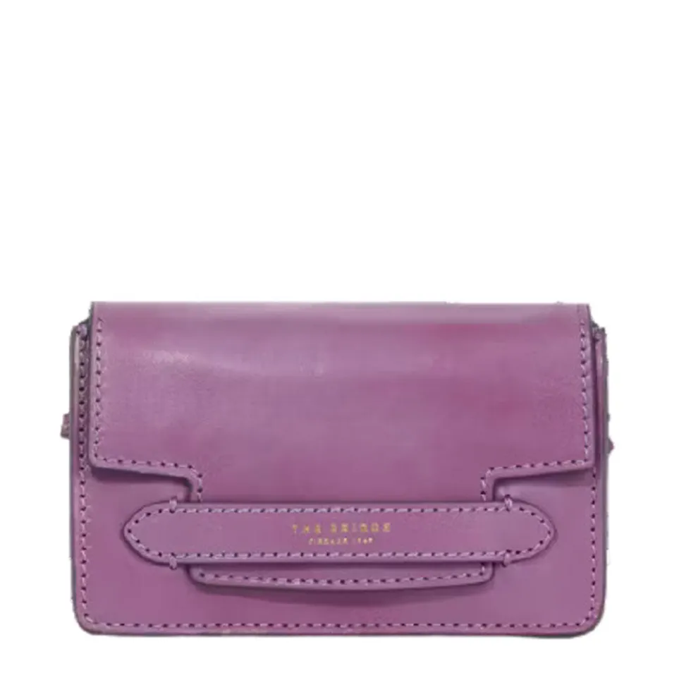 Mini Bag a Tracolla THE BRIDGE in Pelle color Malva linea Lucrezia