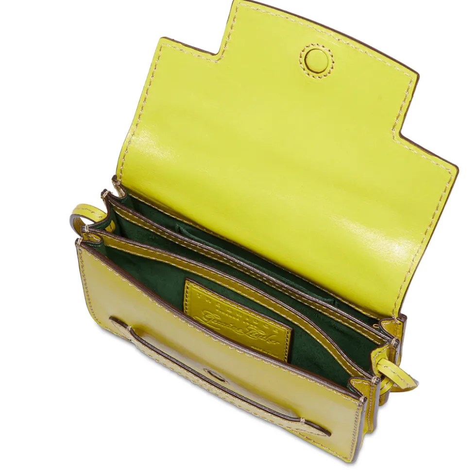 Mini Bag a Tracolla THE BRIDGE in Pelle color Lime linea Lucrezia