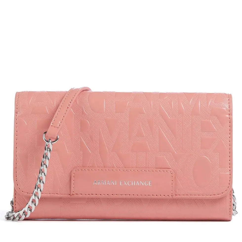 Mini Clutch Donna con Tracolla in Catena ARMANI EXCHANGE colore Petal Pop
