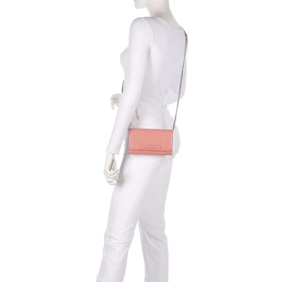 Mini Clutch Donna con Tracolla in Catena ARMANI EXCHANGE colore Petal Pop