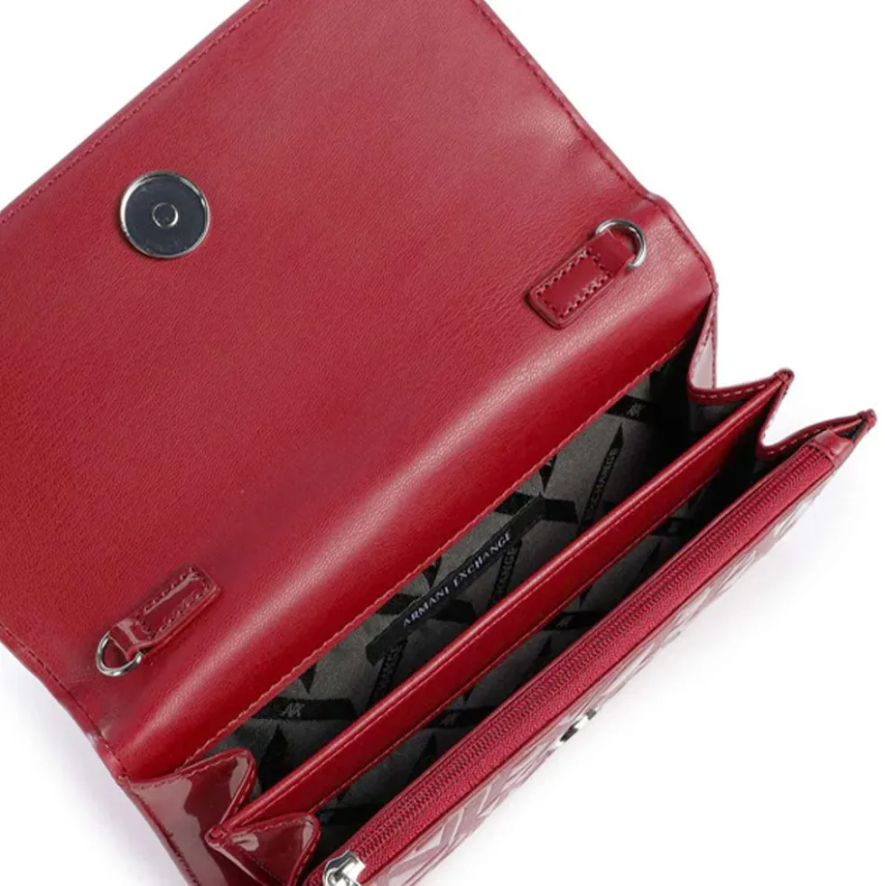 Mini Clutch Donna con Tracolla in Catena ARMANI EXCHANGE colore Red Dahlia