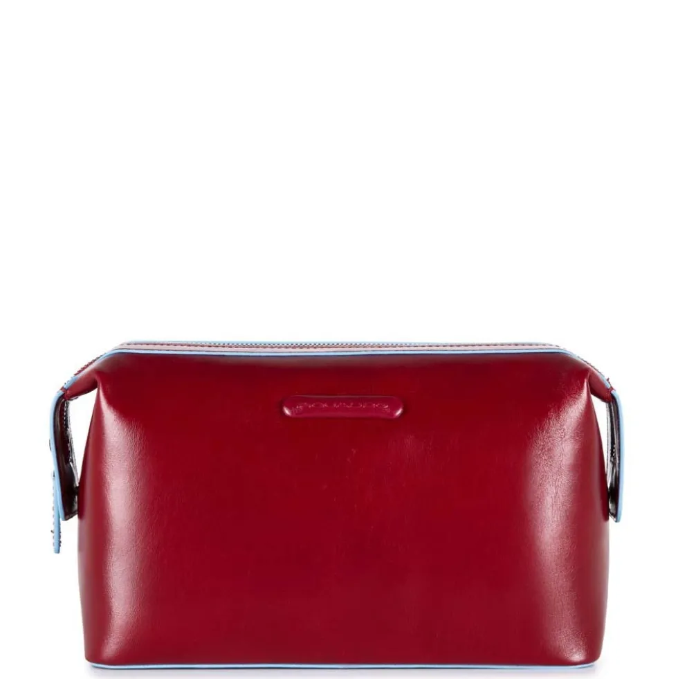 Necessaire PIQUADRO In Pelle Rossa Linea Blue Square - BY3851B2