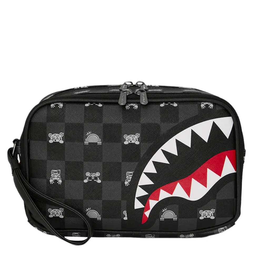 Necessaire SPRAYGROUND stampa Gray Peeking Character Check