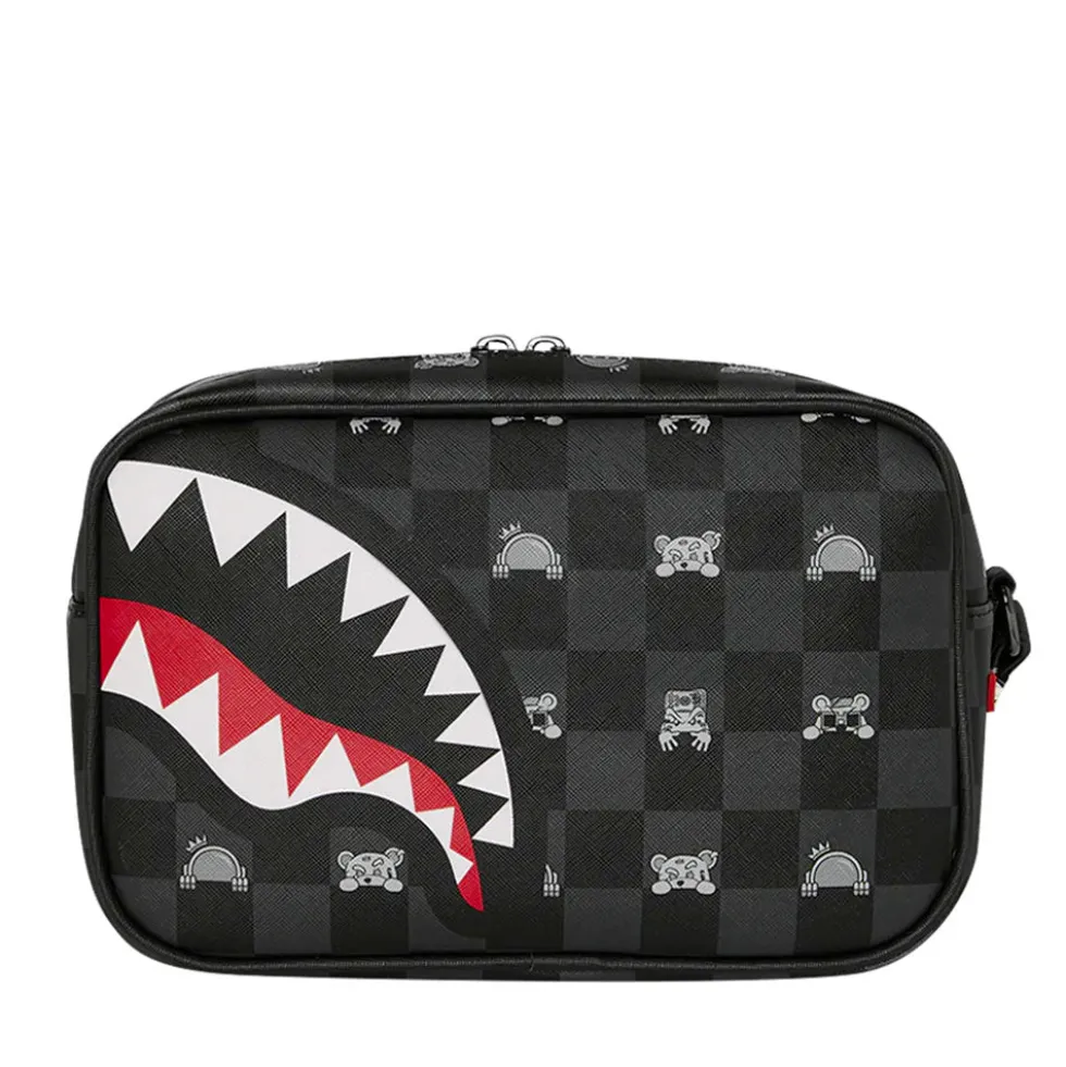 Necessaire SPRAYGROUND stampa Gray Peeking Character Check