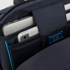 PIQUADRO Zaino Uomo in Pelle Blu con Porta IPad Linea Blue Square - CA5574B2V