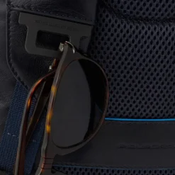PIQUADRO Zaino Uomo in Pelle Blu con Porta IPad Linea Blue Square - CA5574B2V