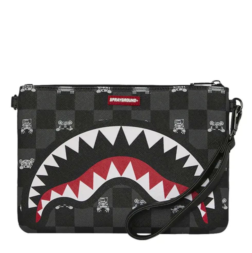 Pochette con Tracolla SPRAYGROUND stampa Gray Peeking Character Check