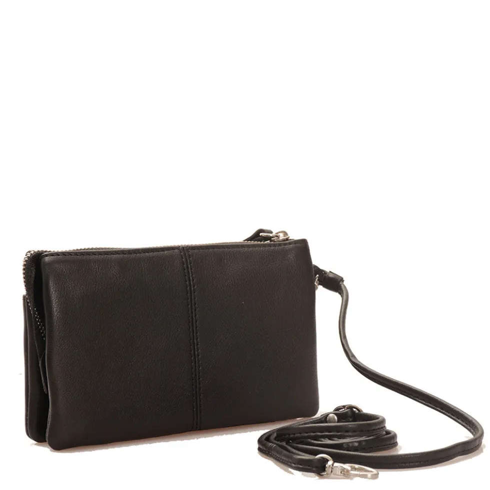 Pochette Donna a Tracolla GIANNI CONTI in Pelle Liscia Nera 585522