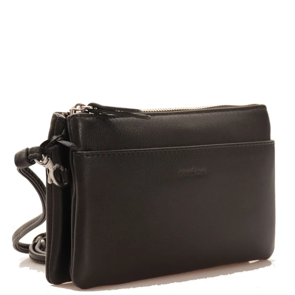 Pochette Donna a Tracolla GIANNI CONTI in Pelle Liscia Nera 585522
