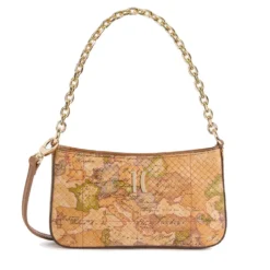 Pochette Donna con Catena 1A Classe Alviero Martini linea Vela Bag in Nappa stampa Geo Classic PO52