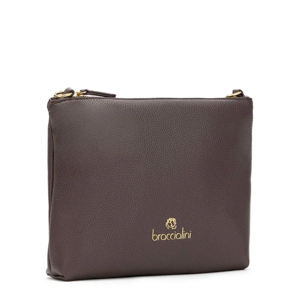 Pochette Donna con Tracolla BRACCIALINI linea Beth Marrone