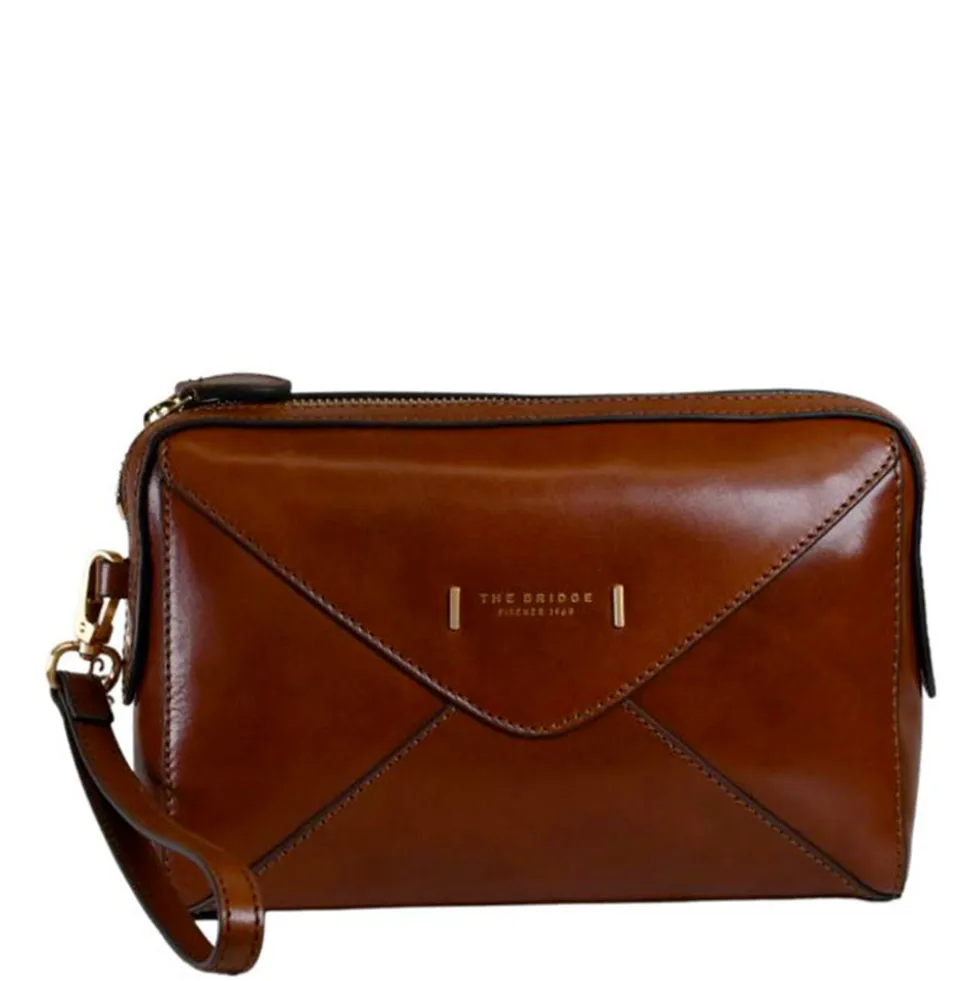 Pochette Donna THE BRIDGE linea Frida in Pelle Marrone