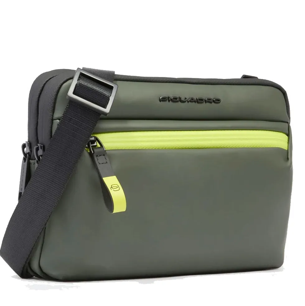 Pochette Uomo Piquadro in Tessuto colore Verde con Tracolla Linea Corner - AC6492C2OW