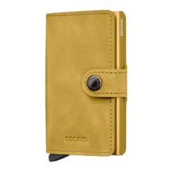 Porta Carte con Clip SECRID linea Vintage in Pelle Yellow con RFID