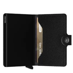 Porta Carte con Clip SECRID linea Miniwallet Crisple in Pelle Nero con RFID