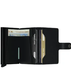 Porta Carte con Clip SECRID linea Miniwallet Crisple in Pelle Nero con RFID