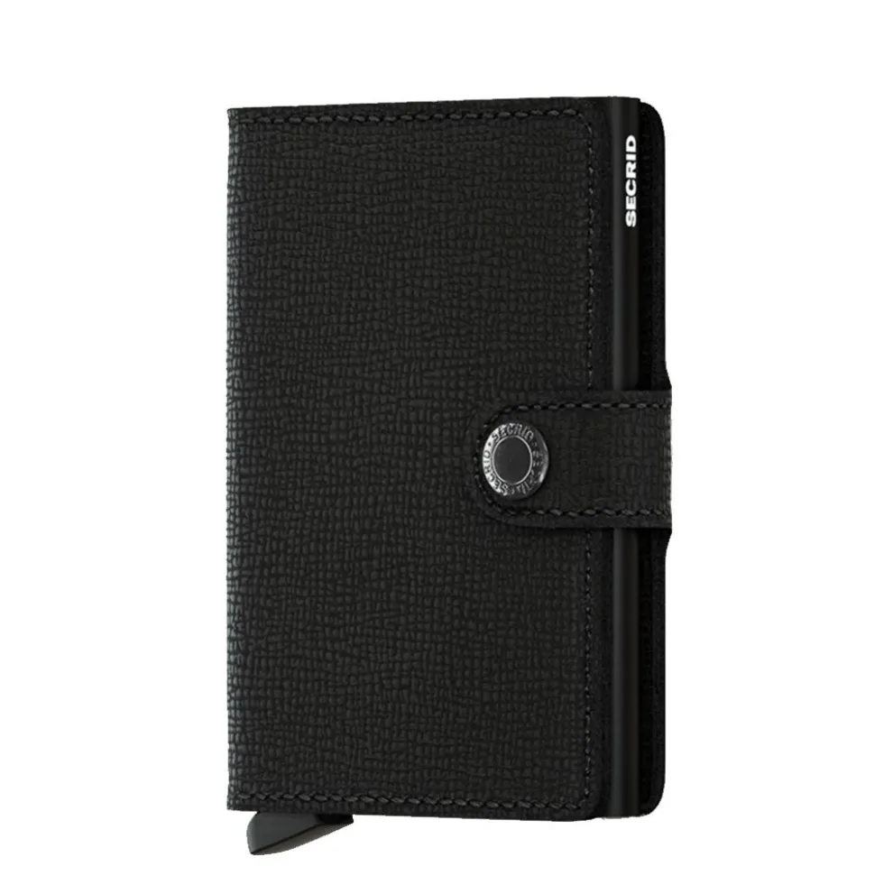 Porta Carte con Clip SECRID linea Miniwallet Crisple in Pelle Nero con RFID