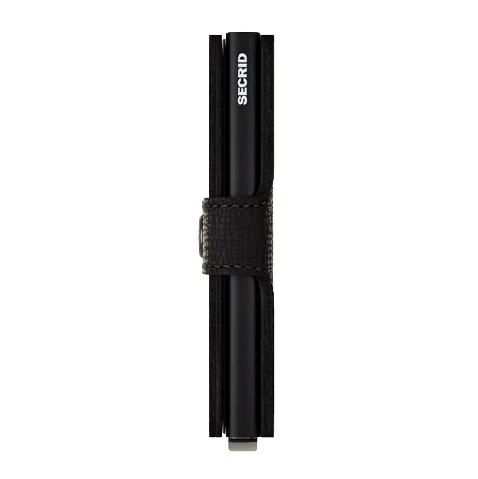 Porta Carte con Clip SECRID linea Miniwallet Crisple in Pelle Nero con RFID