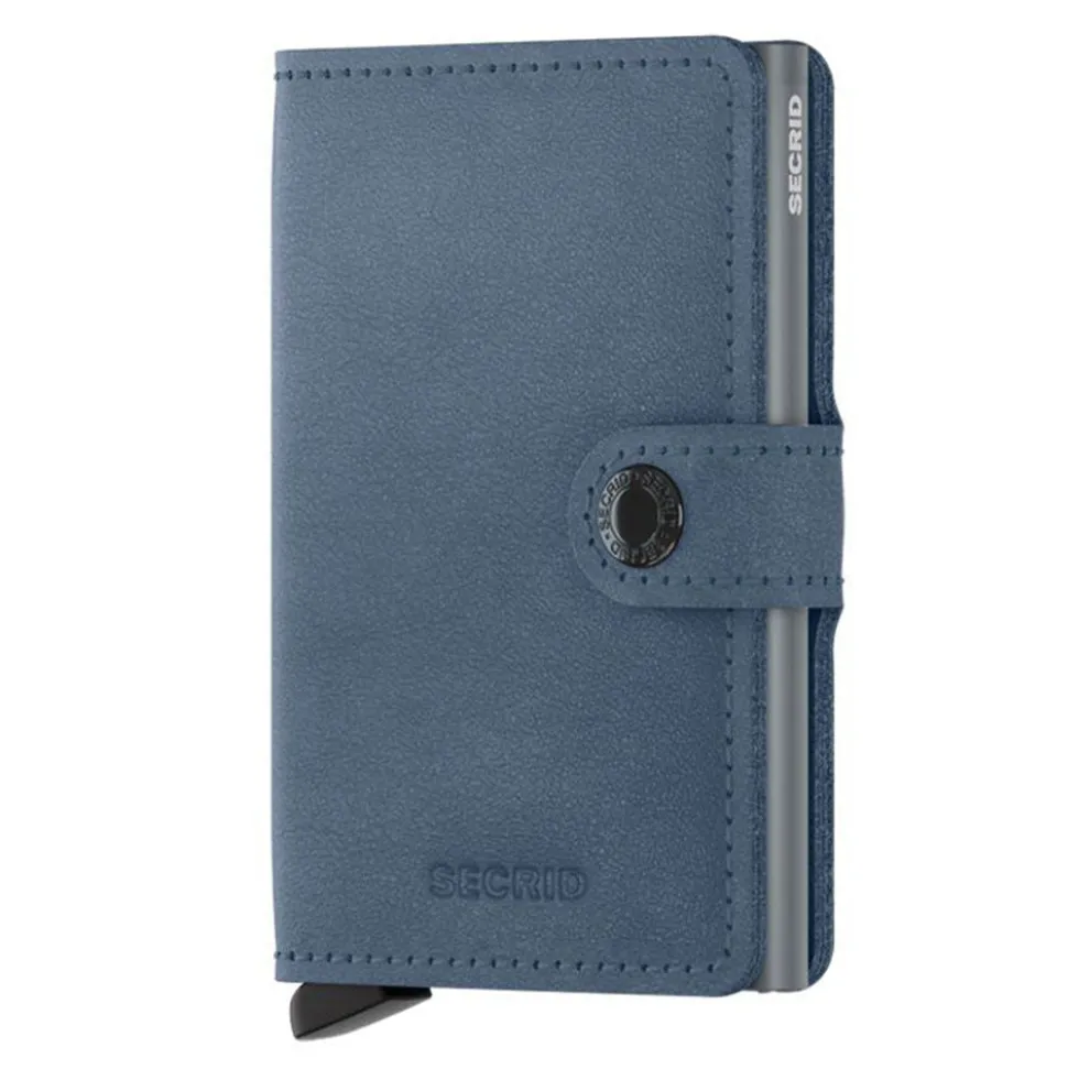 Porta Carte con Clip SECRID linea Original in Pelle Ice Blue con RFID