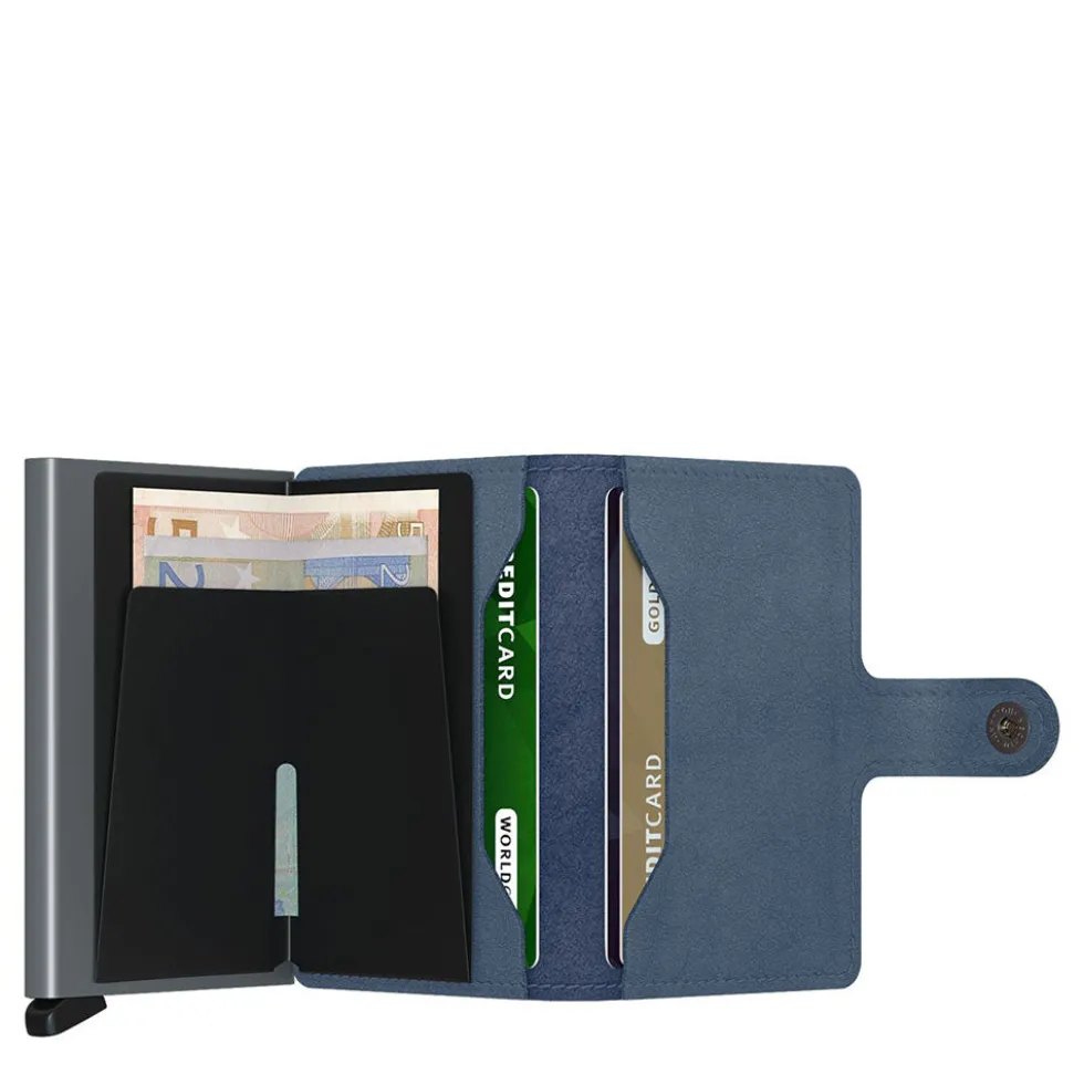 Porta Carte con Clip SECRID linea Original in Pelle Ice Blue con RFID
