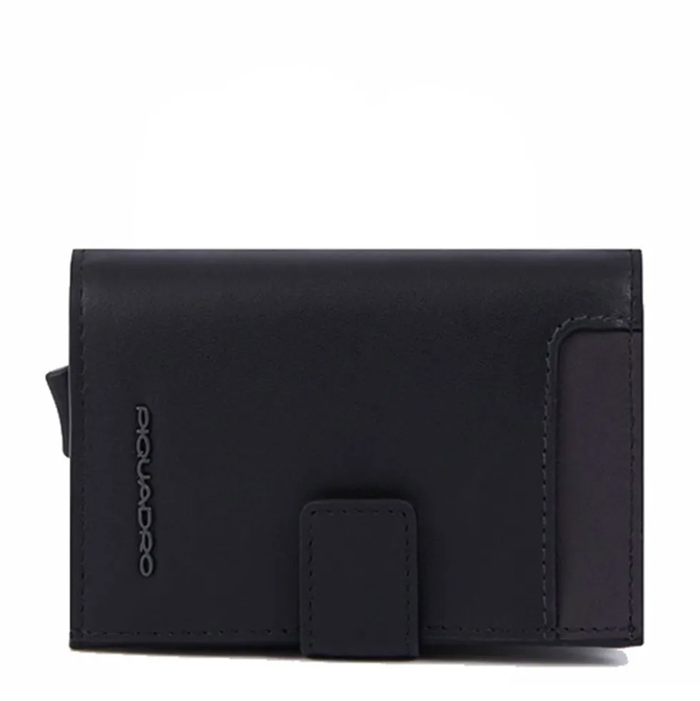 Porta carte di credito in metallo PIQUADRO in Pelle Nero PP5649W122R
