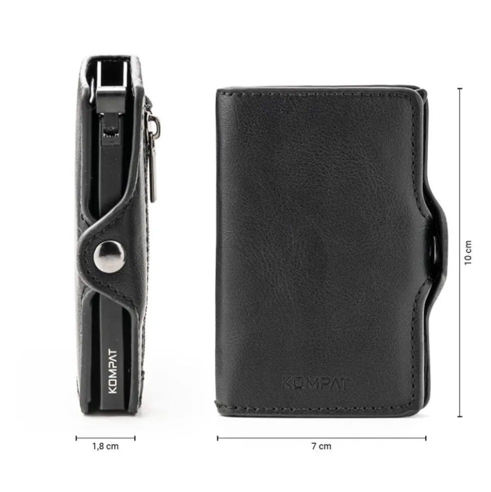Portacarte KOMPAT linea Kompat S con RFID Colore Nero Carbon
