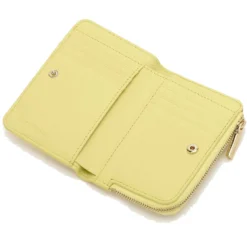 Portacarte Piccolo con Doppio Scomparto COCCINELLE in Pelle Linea Metallic Soft colore Lime Wash
