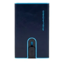 Portacarte PIQUADRO in Pelle e Alluminio con RFID Colore Blu Linea Blue Square - PP4891B2BLR