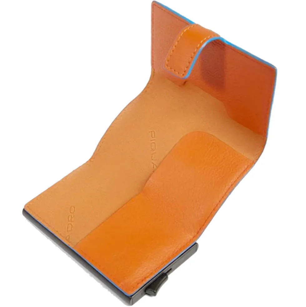 Portacarte PIQUADRO in Pelle e Alluminio con RFID Colore Arancione Linea Atlas - PP5649S138R