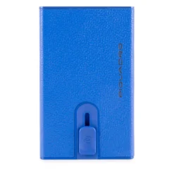 Portacarte PIQUADRO in Pelle e Alluminio con RFID Colore Blu - PP4825EMR