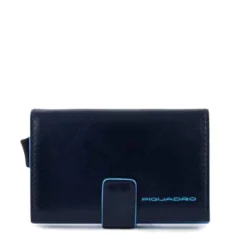 Portacarte PIQUADRO in Pelle e Alluminio con RFID in Pelle Blu - PP5649B2RBLR