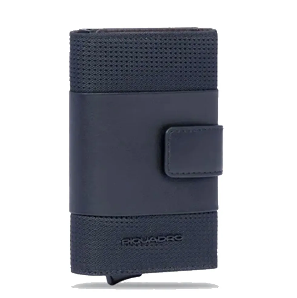 Portacarte PIQUADRO in Tessuto e Alluminio con RFID Colore Nero Linea Pq - Earth - PP5649S137R