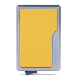 Portacarte PIQUADRO MagSafe in Alluminio e Pelle con RFID Colore Giallo - PP7072B2R